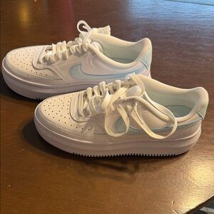 NEW women’s 8.5 custom light blue Nike Air Force 1’s